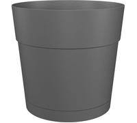 ARTEVASI Pot de fleurs rond CAPRI LARGE - Plastique - Réservoir d'eau - diamètre 35 cm - Anthracite - L 34,6 x P 34,6 x H 33,2 cm