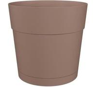 ARTEVASI Pot de fleurs rond CAPRI LARGE - Plastique - Réservoir d'eau - diametre 35 cm - Taupe - L 34,6 x P 34,6 x H 33,2 cm