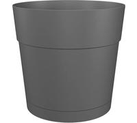 ARTEVASI Pot de fleurs rond CAPRI LARGE - Plastique - Réservoir d'eau - diametre 40 cm - Anthracite - 39,1 x 39,1 x 37 cm