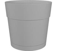 ARTEVASI Pot de fleurs rond CAPRI LARGE - Plastique - Réservoir d'eau - diametre 40 cm - Gris clair - 39,1 x 39,1 x 37 cm