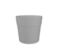 ARTEVASI Pot de fleurs rond CAPRI LARGE - Plastique - Réservoir d'eau - diamètre 40 cm - Gris clair - 39,1 x 39,1 x 37 cm