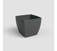 Artevasi Siena Pot, Pot de Fleurs carré avec Finition Mate, Plastique 100% Recyclable, 20cm, Couleur Anthracite