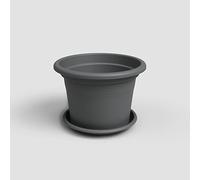 Artevasi Venezia CILINDRO Pot avec Soucoupe Ronde 30CM Anthracite