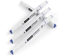 Arteza 4 feutres à alcool double pointe EverBlend | Bleu Acier A262| Feutre coloriage pointe fine et biseautée | Feutres manga | Feutres coloriage adultes et enfants