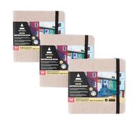 ARTEZA ARTZ-9418 Carnet de Croquis Aquarelle, Lin, Beige, Lot de 3, Set de 3 Pièces