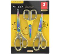 Arteza Ciseaux Couture Professionnel pour Tissus, lot de 3 : 18, 21, et 23 cm, en Acier Inoxydable de Titane avec Pointes Micro, Accessoire de Couture pour le Cuir et la Création Artisanale