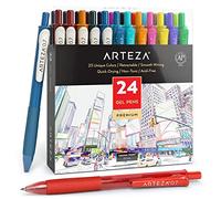 ARTEZA Coloured Gel stylos, Edelstahl, 24 Couleurs, lot de 24, Set Pièces