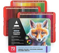 ARTEZA Crayons pour aquarelle professionnels, 72 crayons de couleur solubles dans l'eau pour techniques de mélange, de superposition et d'aquarelle