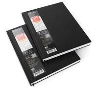Arteza Ensemble de 2 Carnets à Dessin Artiste Taille 20.3 x 27.9 cm, Couverture Rigide 200 Pages au Total, Cahier Reliure Cousue 100 Feuilles Chacun, Papier Haut Grammage Durable Sans Acide (130g)