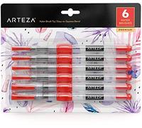 Arteza Ensemble De 6 Stylos À Eau - Incluant 3 Embouts Pointes Fines, Et 3 Brosses Larges, Pinceau Aquarelle Voyage, Parfaits Pour Aquarelle Avec Réservoir D’eau