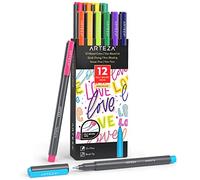 Arteza Lot de 12 pièces, couleurs vives, pointe pinceau en feutre