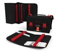 ARTEZA Mallette Organiseur feutres Crayons 108 Porte-feutres élastiques | Sangle Amovible | Pochette Fermeture éclair | Trousse pour Feutre | Mallette coloriage et Dessin