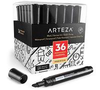 ARTEZA Marqueurs permanents, Plastique, Noir, set of 36, Set de 36 Pièces