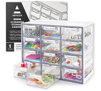 ARTEZA Organiseur de tiroir de bureau, armoire multifonction à 12 tiroirs pour rangement de cuisine, outils et fournitures artistiques, 23,39 cm x 41,19 cm x 32,49 cm