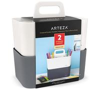 ARTEZA Panier de Rangement, Plastique, Gris et Ivoire, Lot de 2