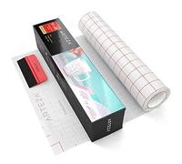 ARTEZA Papier transfert ultra transparent avec grille et raclette, rouleau de 12 pouces de largeur x 25 pieds de longueur, pour le transfert de vinyle adhésif pour décalcomanies, panneaux, murs