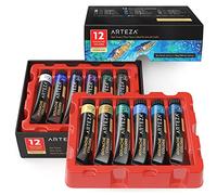 ARTEZA Peinture gouache, 12 couleurs, tons marins, tubes de 12 ml, peinture opaque à base d'eau pour toile et papier, fournitures d'art pour les professionnels, les étudiants et les enfants