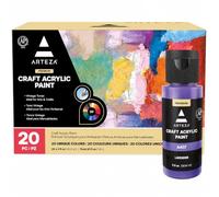 ARTEZA Set de peinture acrylique artisanale, 20 teintes vintage, bouteilles de 60 ml, à base d'eau, finition mate, set d'acrylique mate pour des projets d'art et de bricolage sur toute surface