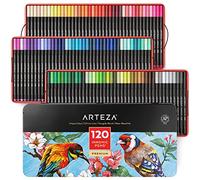 ARTEZA Stylos à pointe fine Fineliner, jeu de 120 marqueurs à pointe fine avec numéros de couleur, pointes de 0,4 mm, corps ergonomique, couleurs assorties brillantes pour colorier, dessiner