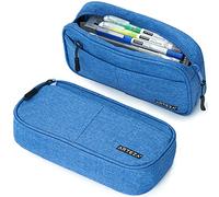ARTEZA Trousse Scolaire Bleue pour Feutre et Crayon de Couleur, Pochette de Rangement Grande Capacité avec Fermeture Zippée et Poche Extérieure, Fournitures Scolaires pour Etudiants et Enseignants