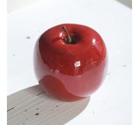 ARTF-Pomme décorative Noël coloris rouge en plastique - diamètre 9 cm