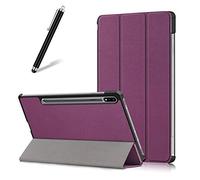 Artfeel Coque pour Samsung Galaxy Tab S7 11 Pouce 2020 T870/T875,Étui à Rabat en Cuir Mince Léger Smart avec Réveil/Veille Automatique,Flip Folio Magnétique Support Housse,Violet