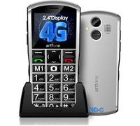 artfone A400 Pro Téléphone 4G pour seniors, grandes touches, SOS, double SIM, station de charge, USB-C, sans abonnement
