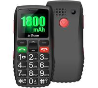artfone C1 Handy für ältere Menschen, große Knöpfe, große Lautstärke, SOS-Funktion, Schwarz