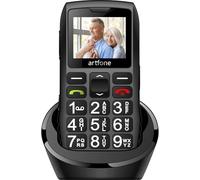 artfone C1+ Noir - GSM Téléphone Senior Portable Débloqué avec Grandes Touches丨Bouton SOS丨un Volume élevé丨Double SIM丨Lampe Torche et Station de Charge丨Radio FM丨Batterie 1800 mAh丨Bluetooth丨écran 1,8''