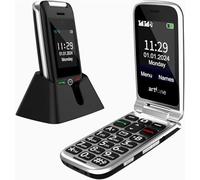 artfone C10 GSM Téléphone Portable Senior Clapet Débloqué丨Téléphone Portable Senior à Clapet丨Grandes Touches丨Bouton SOS丨Double écran丨Batterie 1300 mAh丨Radio FM丨Appel Rapide丨Double Carte SIM - Noir