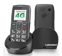 artfone C1P4G Téléphone Portable pour Seniors avec Grandes Touches et Bouton d'urgence, Batterie 1400mAh, avec Station de Charge, Appareil Débloqué, Noir - Téléphone Mobile pour Personnes Âgées