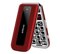 artfone F20 Téléphone portable à rabat sans contrat, 2G GSM pour personnes âgées, double SIM, grands boutons, écran couleur 2,4", bouton d'appel d'urgence SOS, radio FM, batterie 1300 mAh - Rouge