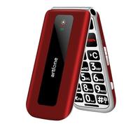 artfone F20 Téléphone Portable à Rabat sans contrat pour Seniors, Grandes Touches, 2G GSM, avec écran Couleur 2,4 ", Double SIM, Bouton d'appel d'urgence SOS, Lampe de Poche, Batterie 1300 mAh Rouge