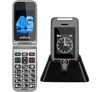 artfone G6 Pro 4G Telephone Portable Senior Débloqué丨Téléphone Portable à Clapet avec Grandes Touches丨Bouton SOS丨Double écran丨Station de Charge丨Appareil Photo丨Radio FM丨Appel Rapide - Gris
