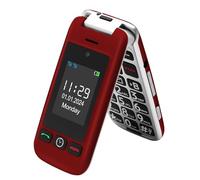 artfone G6 Rouge - Téléphone portable à rabat 4G pour personnes âgées - Sans contrat - Grandes touches - Bouton d'appel d'urgence SOS, station de charge - Haut-parleur - Téléphone portable pour