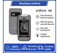 artfone G6 - Téléphone Portable à Clapet 4G Débloqué pour Seniors │ Double Écran │ Grandes Touches │ Station de Charge │ Bouton SOS │ Haut-Parleur Puissant │ Appareil Photo │ Numérotation Rapide │ GRI