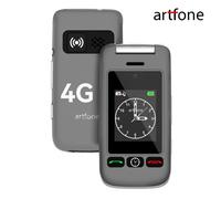 Artfone G6 Téléphone Portable Flip 4G pour Personnes Âgées, Grandes touches, Bouton SOS, 1000mAh, Double Écran, Avec Base de Charge