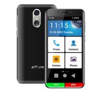 Artfone Smart 500 Téléphone Portable 4G Sénior, 3Go + 32Go, Écran 5'', Bouton SOS, 2550mAh, Stations Recharge, Grandes Icônes, Noir