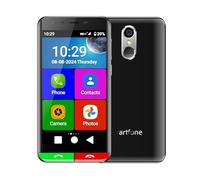 artfone Smartphone Senior,Écran 5 Pouces,32Go ROM + 3Go RAM, Batterie 2800 mAh,Bouton SOS,Appareil Photo 13+5MP, Socle de Charge, Android 12,NTC, Wi-FI - Noir