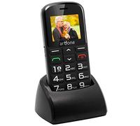 artfone Téléphone Portable Senior 2G GSM avec Grandes Touches,Bouton SOS, Caméra VGA, Radio FM, Haut-Parleur de Boîte, Batterie 1800mAh et Station de Charge, CS182 Noir