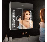 Artforma Armoire pour de Salle de Bain avec Miroir et Éclairage LED avec 2-Porte (66x72x16,6 cm) | 17 décors au Choix | Armoire Murale