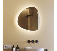 Artforma Décoratif Miroir mural irrégulier avec éclairage 54x54 cm | Couleur LED : Blanc froid 6500K | JAJ221