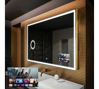 Artforma Miroir de Salle de Bain LED 130x70 cm avec éclairage - Couverture - Miroir Intelligent - Personalizer - sur Mesure - Lumière Illumination - Lumineux Miroir avec Éclairage intégré L01
