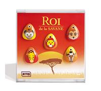ARTFUN Coffret de FEVES Galette des Rois Porcelaine Roi de la Savane pour Une Epiphanie Premium