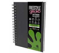 Artgecko Carnet de croquis A5 portrait - 60 pages (30 feuilles) 250 g/m² Papier hybride blanc brillant lisse