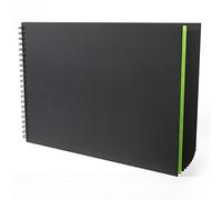 Artgecko Shady Sketchbook A3 Paysage 80 Pages (40 Feuilles) Black Card Gratuit 200gsm Acid