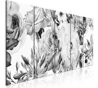 Artgeist - Tableau - Rose Composition (5 Parts) Narrow Black and White 225 x 90 cm NC G