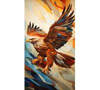 ARTGOTO Diamond Painting Carré Adulte Grand Format,40x70cm Peinture Diamant XXL Aigle A,Broderie Diamant Painting Kit Complet Adulte Grand Format,Grande Taille Pour la Décoration