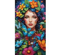 ARTGOTO Diamond Painting Carré Adulte Grand Format,40x70cm Peinture Diamant XXL Femme B,Broderie Diamant Painting Kit Complet Adulte Grand Format,Grande Taille Pour la Décoration