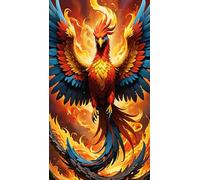 ARTGOTO Diamond Painting Carré Adulte Grand Format,Peinture Diamant XXL 40x70cm Phoenix C,Broderie Diamant Painting Kit Complet Adulte Grand Format,Grande Taille Pour la Décoration